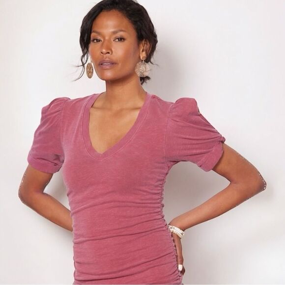 NWT Sundry Puff-Sleeve Dress Pink Size 0 - Picture 7 of 9